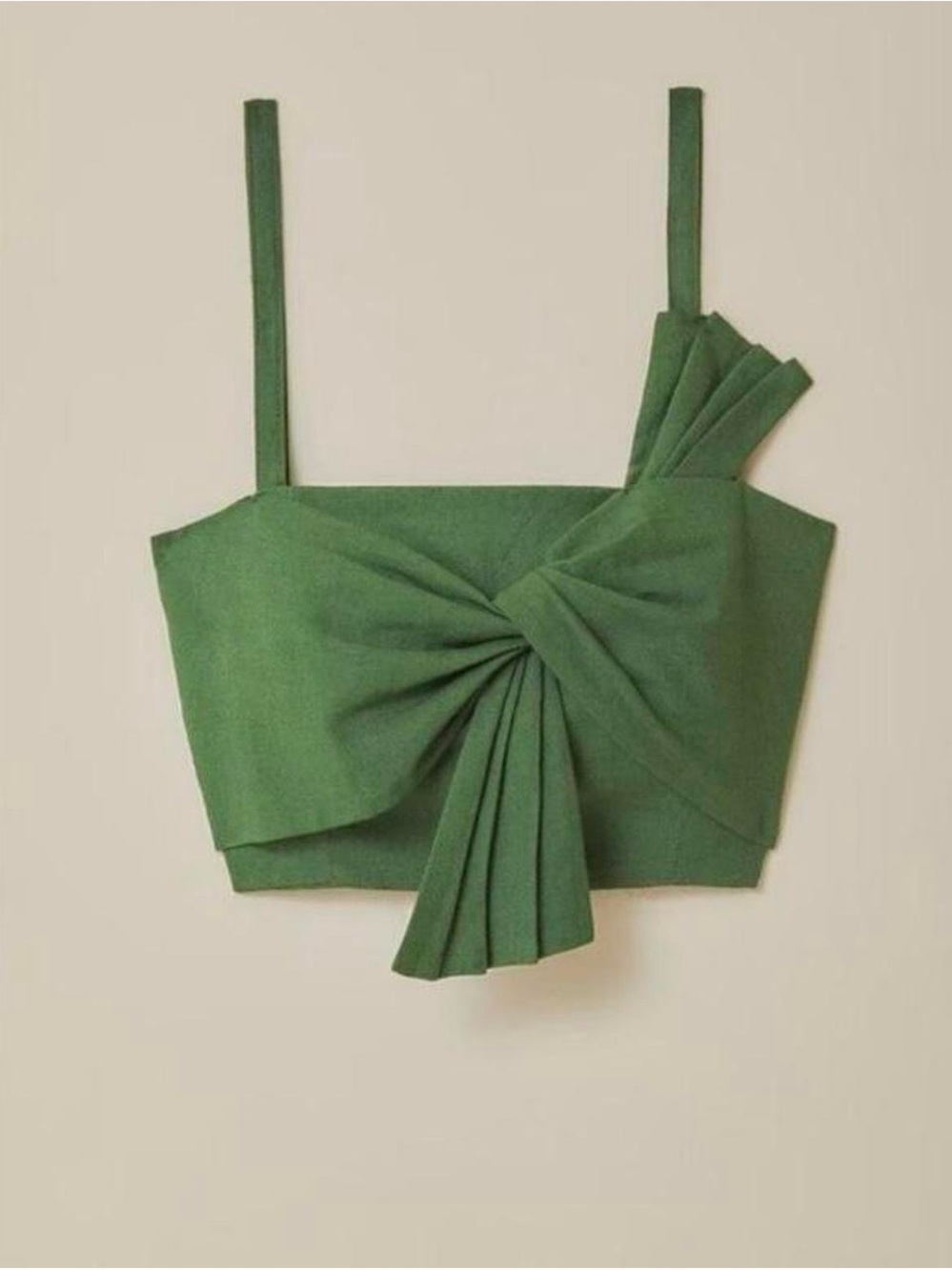 FARM Rio Green Bow-Front Cropped Tank - Picture 2 of 3